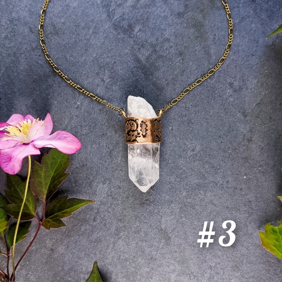 Artisan Made Quartz Crystal Point Long Necklaces - Picture 12 of 13